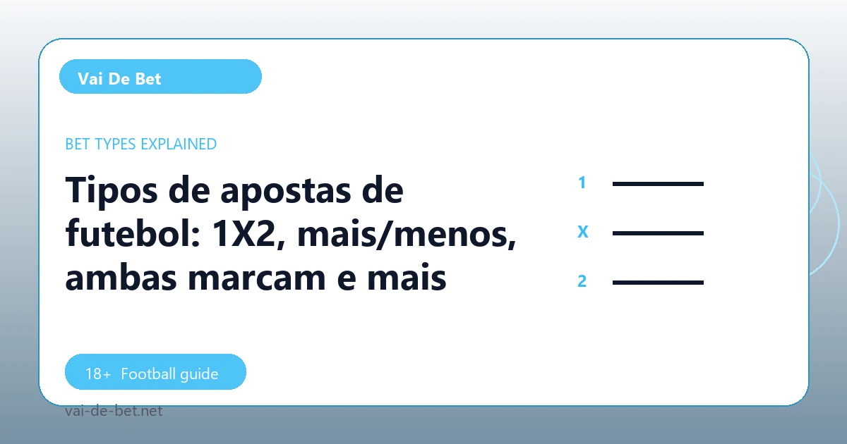 Tipos de apostas de futebol: 1X2, mais/menos, ambas marcam e mais - Vai De Bet football guide